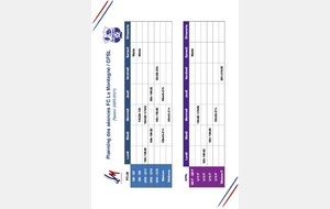 Planning des séances FCLM / GFSL 2020-2021