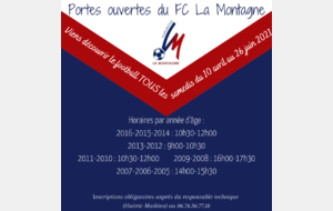 DES CE WEEK-END : PORTES OUVERTES AU FC LA MONTAGNE