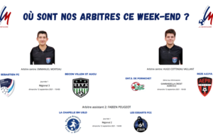 OÙ SONT NOS ARBITRES CE WEEK-END ?