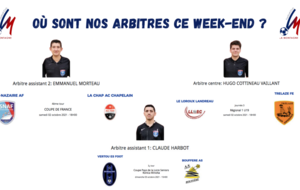 OÙ SONT NOS ARBITRES CE WEEK-END ?