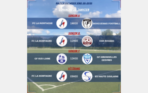 MATCHS DU WEEK-END DU 20-21/01