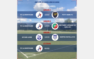 MATCHS DU WEEK-END DU 13-14/04