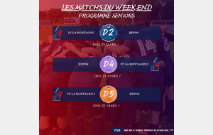 MATCHS DU WEEK-END DU 22-23/03