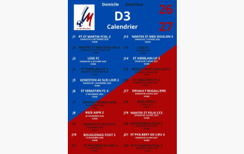 Calendrier Senior D3 groupe G