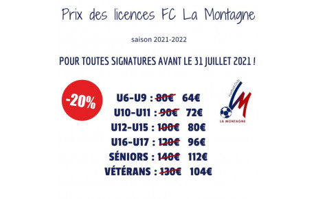 PLUS QUE QUELQUES JOURS POUR BÉNÉFICIER DE 20% SUR LE PRIX DE VOTRE LICENCE !!! ✍🏼