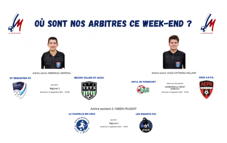 OÙ SONT NOS ARBITRES CE WEEK-END ?
