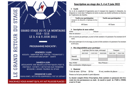 LES INSCRIPTIONS AU GRAND STAGE SONT OUVERTES !!!