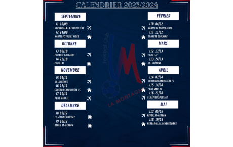 CALENDRIER SENIOR MASCULIN