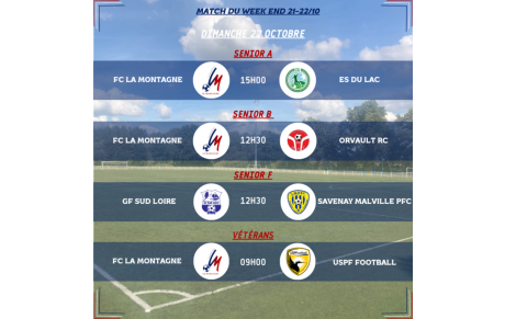 MATCHS DU WEEK-END DU 21-22/10