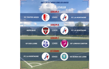 MATCHS DU WEEK-END DU 03-04/02