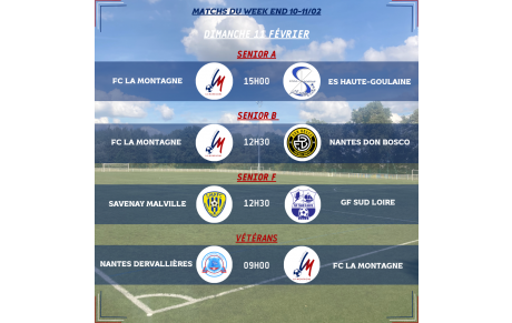 MATCHS DU WEEK-END DU 10-11/02