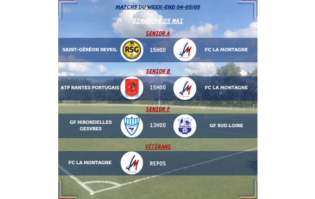 PROGRAMME DU WEEK-END DU 04-05/05