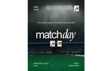Match amical dimanche 16 Aout 2026