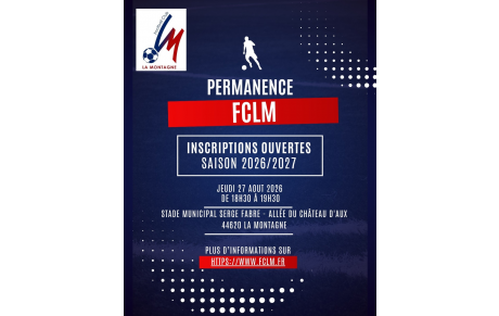 Permanence jeudi 28 août 2026 de 18h30 à 19h30